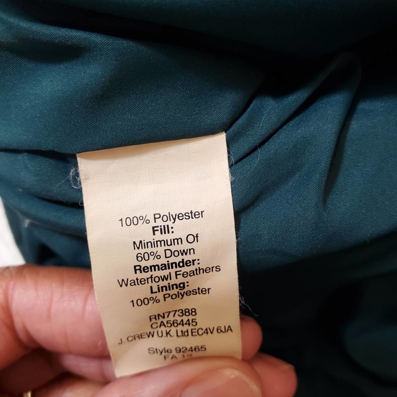 J. CREW | DOWN FEATHER QUILTED LIGHTWEIGHT PUFFER VEST FOREST GREEN WOMEN XS - Picture 12 of 16